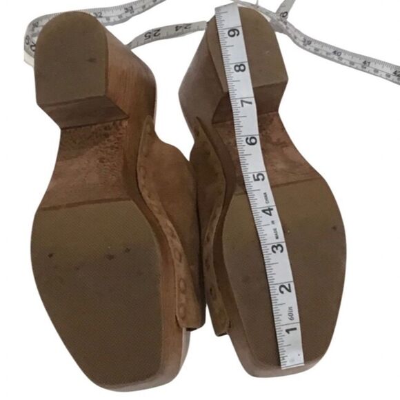 Brown Suede Clogs, Square-toe, Sam Edelman, Size 8.5 - Picture 9 of 12